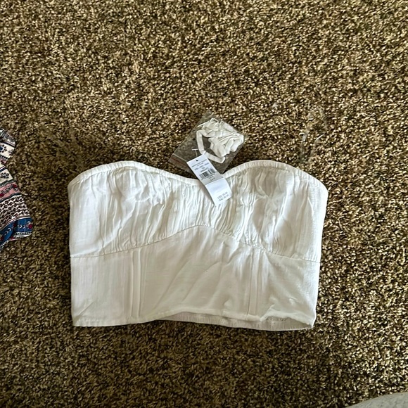 American Eagle Outfitters Tops - White crop corset top